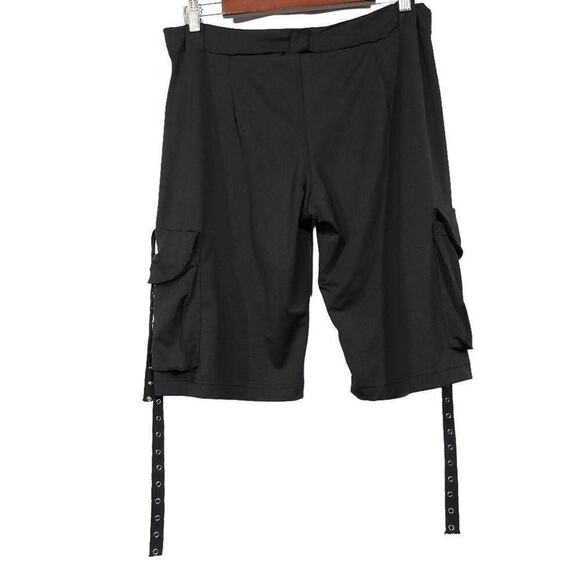 Costume Punk Goth Shorts Silver Details Pockets Black Polyester Spandex Size Xs  - Picture 1 of 8